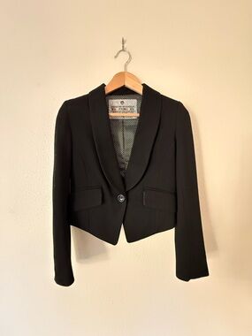 Cropped Black Shawl-Collar Blazer Jacket - Free People